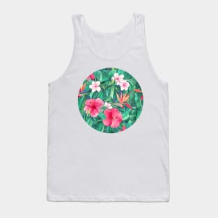 Classic Tropical Garden with Pink Flowers Tank Top